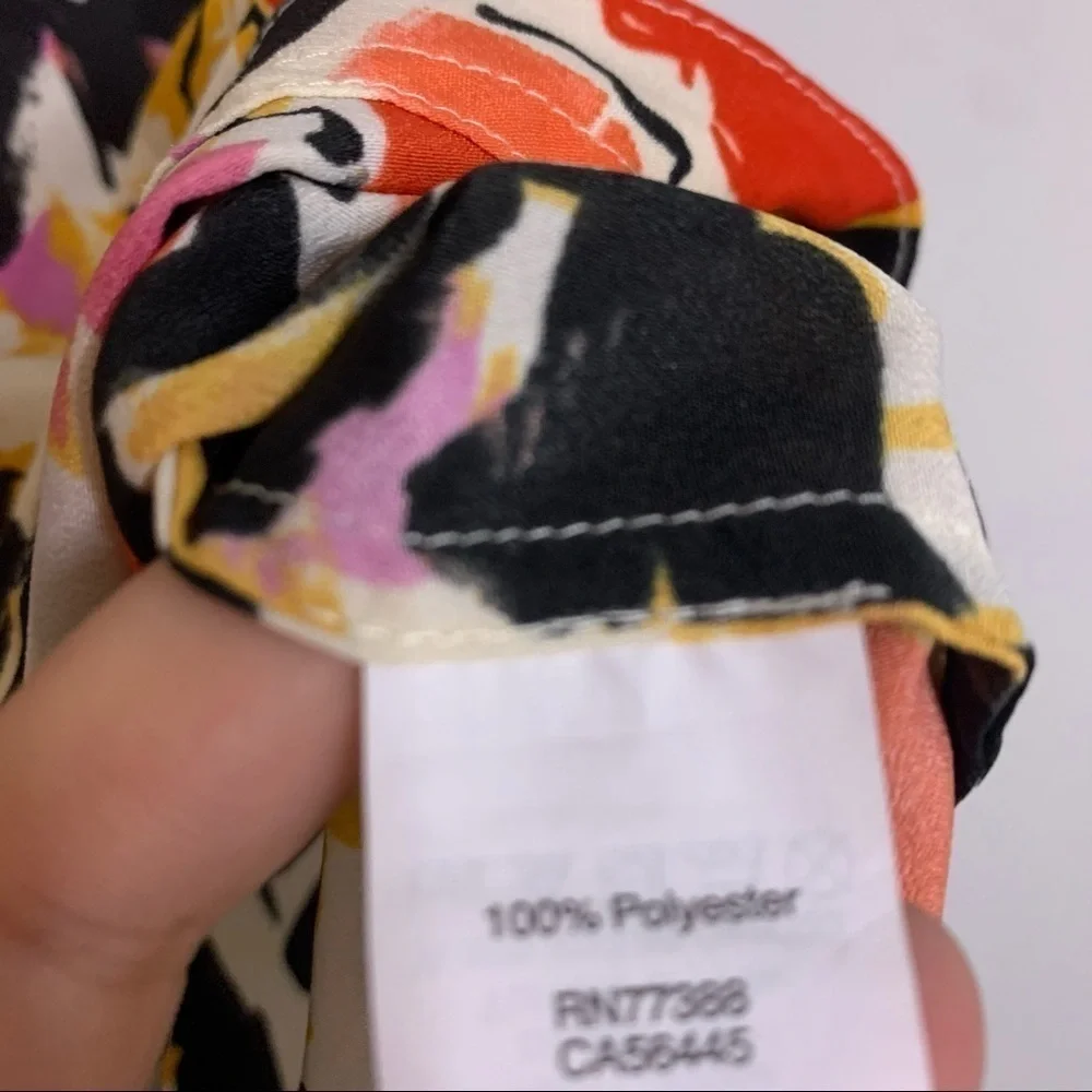 J crew sleeveless Floral Blouse bold multi color print women’s size 2